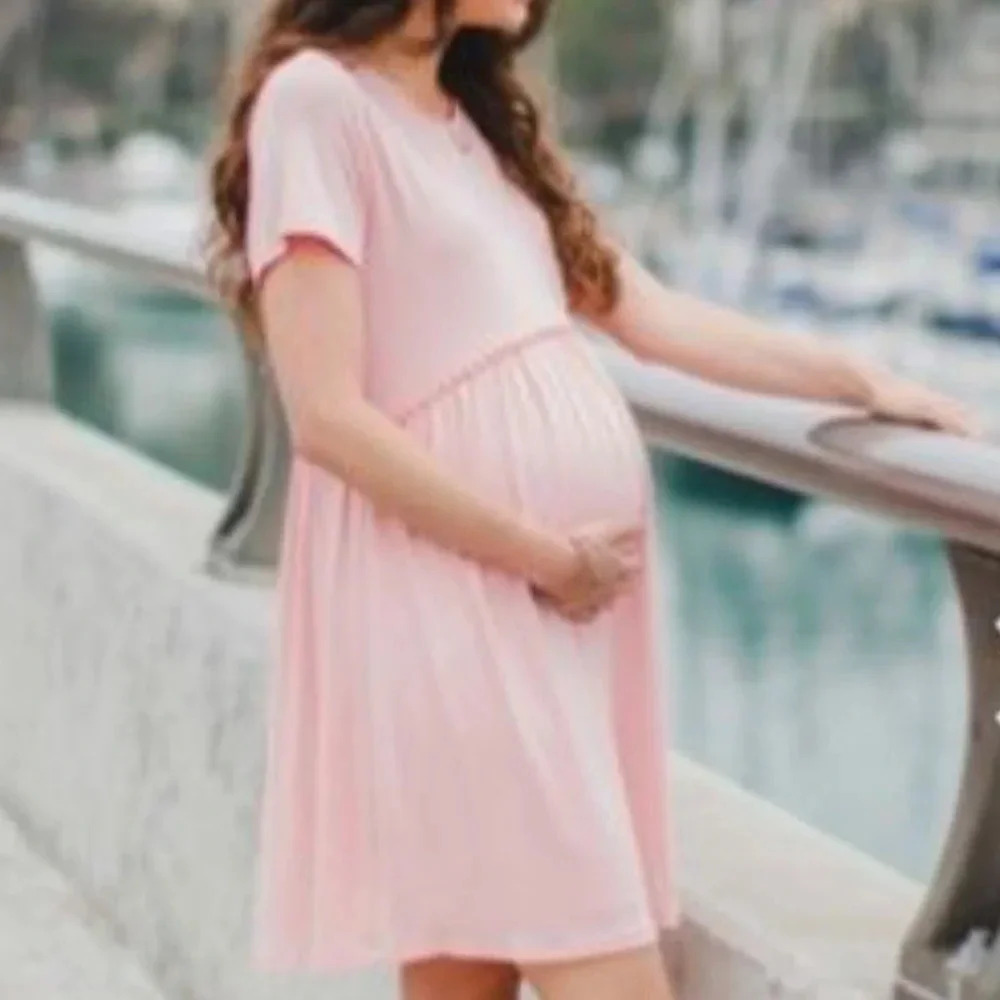 New* Pinkblush Crochet Trim Maternity Dress - Picture 5 of 10